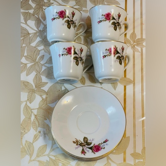 USSR Other - VTG Russian Porcelain"Japan Sea No. 7" tea set 4 Cups 5 Saucer Soviet USSR